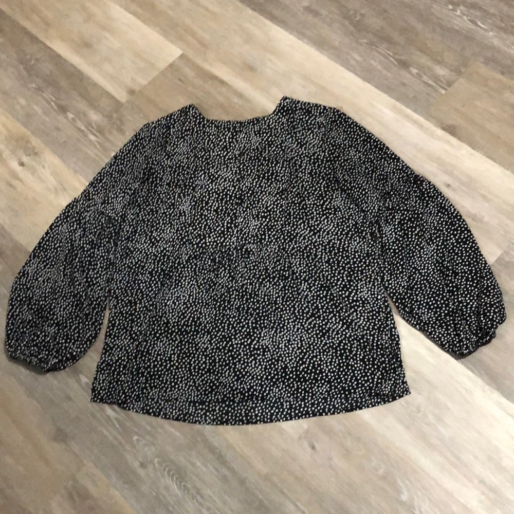 Loft Black and White Polka Dotted Top